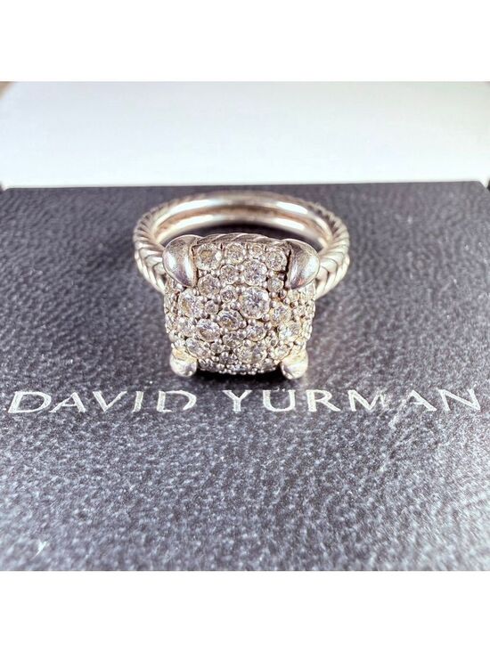 David Yurman Jewelry - Authentic David Yurman Pave Diamond Chatelaine 925 Sterling Silver Ring $2300